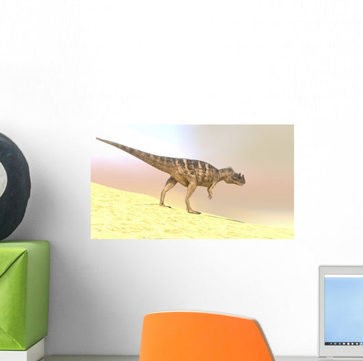 Ceratosaurus Hunting Barren Desert Wall Decal Design 1
