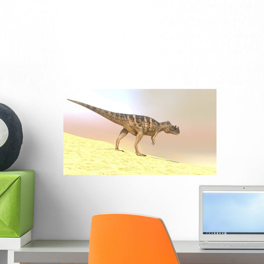 Ceratosaurus Hunting Barren Desert Wall Decal Design 1