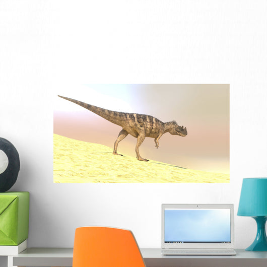 Ceratosaurus Hunting Barren Desert Wall Decal Design 1