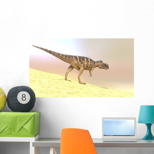Ceratosaurus Hunting Barren Desert Wall Decal Design 1