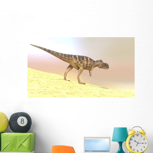 Ceratosaurus Hunting Barren Desert Wall Decal Design 1
