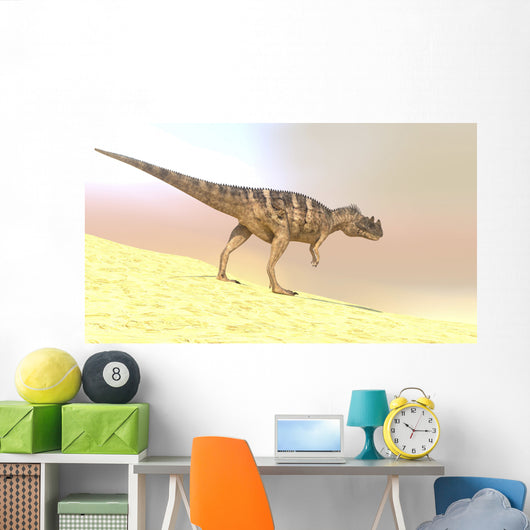 Ceratosaurus Hunting Barren Desert Wall Decal Design 1