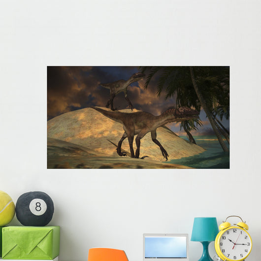 Pair Utahraptors Hunting for Wall Decal