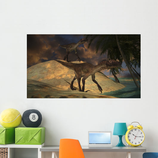 Pair Utahraptors Hunting for Wall Decal