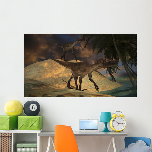 Pair Utahraptors Hunting for Wall Decal