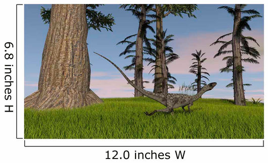 Coelophysis Running through Grassy Wall Decal Design 2