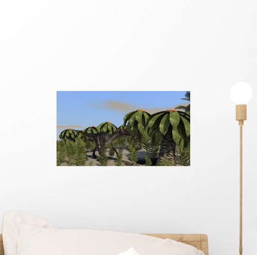 Utahraptor Roaming Prehistoric Environment Wall Decal Design 2
