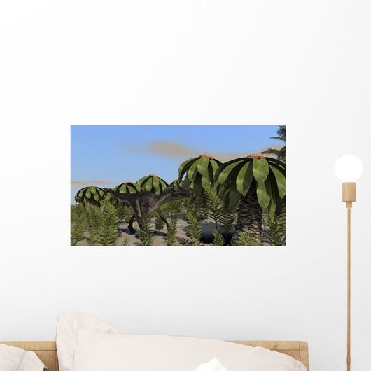 Utahraptor Roaming Prehistoric Environment Wall Decal Design 2