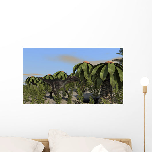 Utahraptor Roaming Prehistoric Environment Wall Decal Design 2
