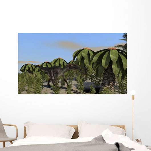 Utahraptor Roaming Prehistoric Environment Wall Decal Design 2