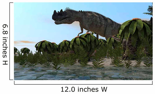 Ceratosaurus Hunting Prehistoric Wetlands Wall Decal Design 2