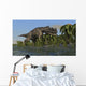 Ceratosaurus Hunting Prehistoric Wetlands Wall Decal Design 1