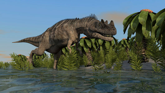 Ceratosaurus Hunting Prehistoric Wetlands Wall Decal Design 1