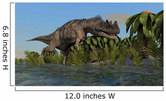 Ceratosaurus Hunting Prehistoric Wetlands Wall Decal Design 1