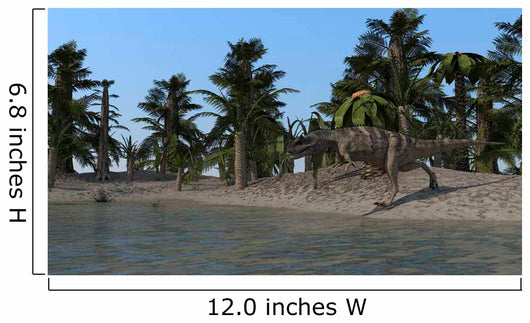 Ceratosaurus Hunting Shoreline Lake Wall Decal Design 2