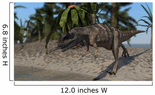 Ceratosaurus Hunting Shoreline Lake Wall Decal Design 1