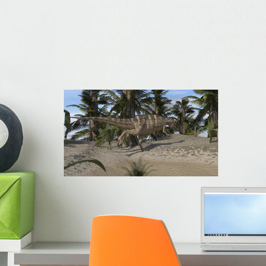 Ceratosaurus Hunting Prehistoric Environment Wall Decal Design 5