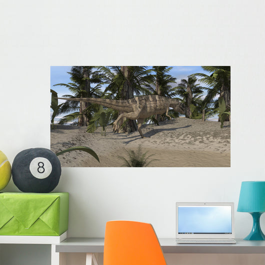 Ceratosaurus Hunting Prehistoric Environment Wall Decal Design 5