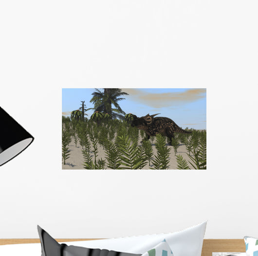 Brown Einiosaurus Grazing Desert Wall Decal Design 1