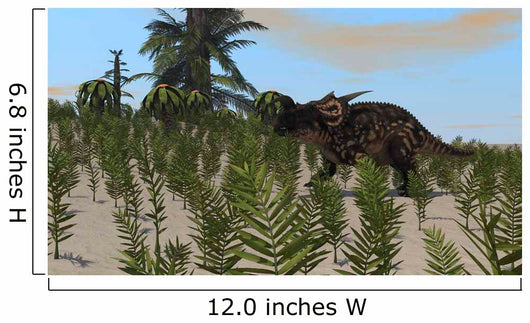 Brown Einiosaurus Grazing Desert Wall Decal Design 1