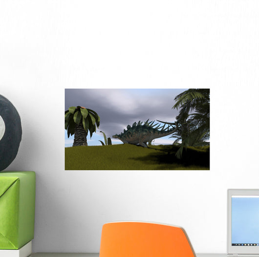 Kentrosaurus Walking through Open Wall Decal Design 2
