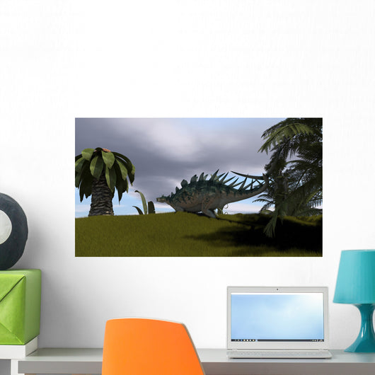 Kentrosaurus Walking through Open Wall Decal Design 2