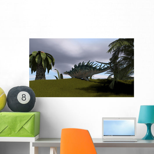 Kentrosaurus Walking through Open Wall Decal Design 2
