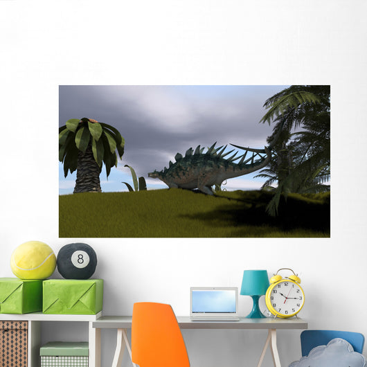 Kentrosaurus Walking through Open Wall Decal Design 2