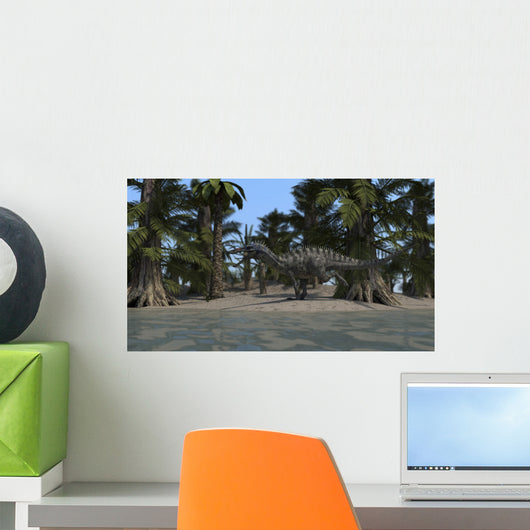 Suchomimus Running along Shoreline Wall Decal