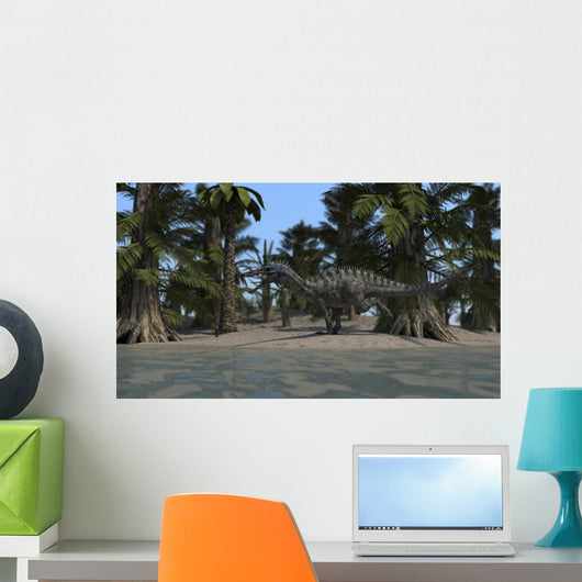Suchomimus Running along Shoreline Wall Decal