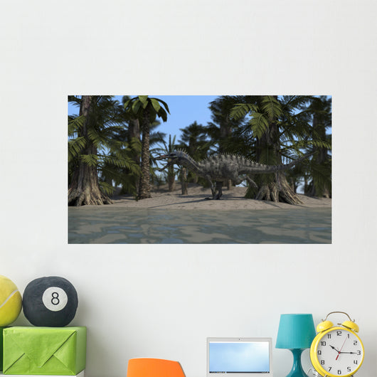 Suchomimus Running along Shoreline Wall Decal