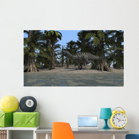 Suchomimus Running along Shoreline Wall Decal