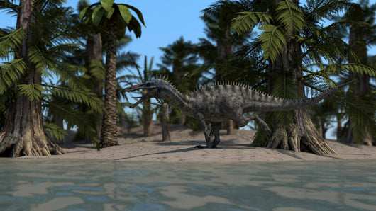 Suchomimus Running along Shoreline Wall Decal