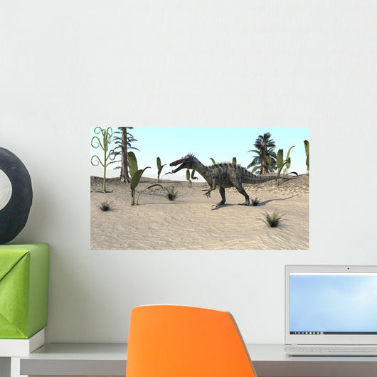 Suchomimus Walking through Open Wall Decal
