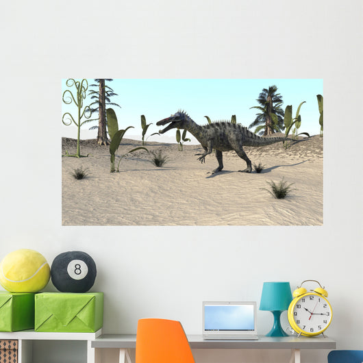 Suchomimus Walking through Open Wall Decal
