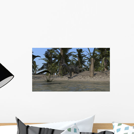 Suchomimus Running along Shore Wall Decal