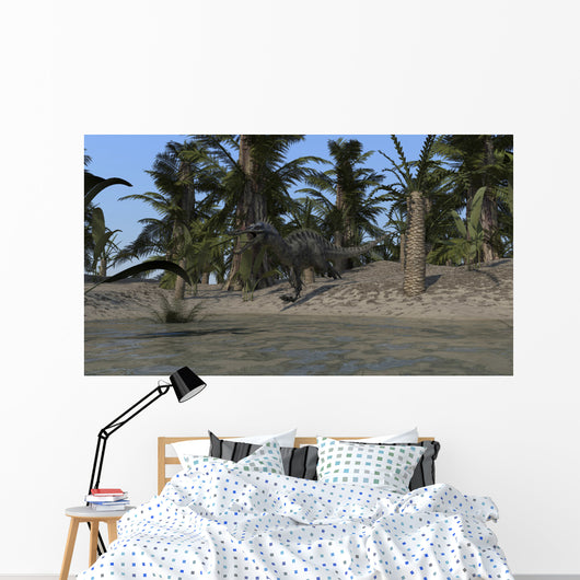 Suchomimus Running along Shore Wall Decal