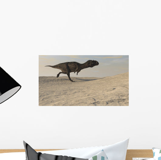Majungasaurus Running across Barren Wall Decal Design 3