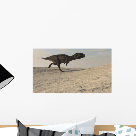 Majungasaurus Running across Barren Wall Decal Design 3