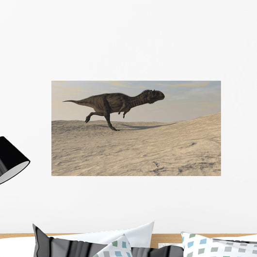 Majungasaurus Running across Barren Wall Decal Design 3