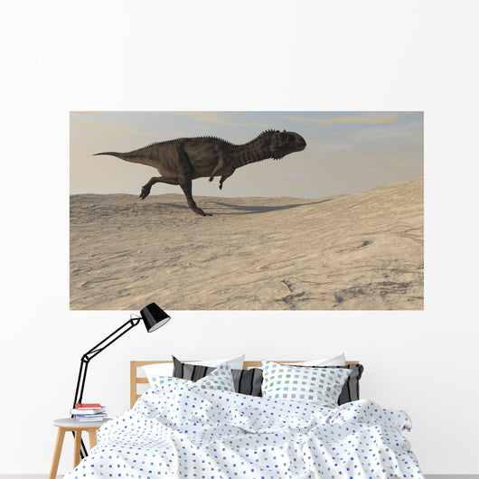 Majungasaurus Running across Barren Wall Decal Design 3