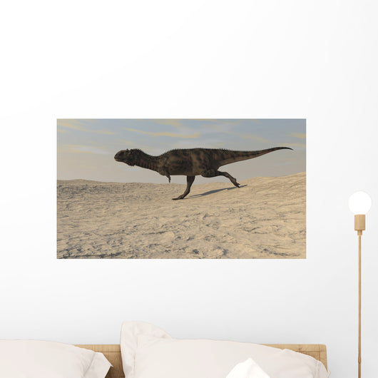 Majungasaurus Running across Barren Wall Decal Design 1