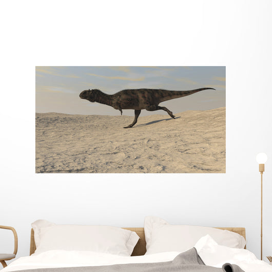Majungasaurus Running across Barren Wall Decal Design 1