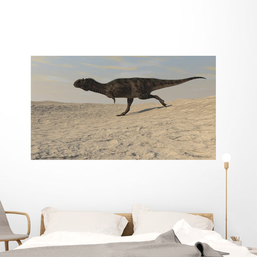 Majungasaurus Running across Barren Wall Decal Design 1