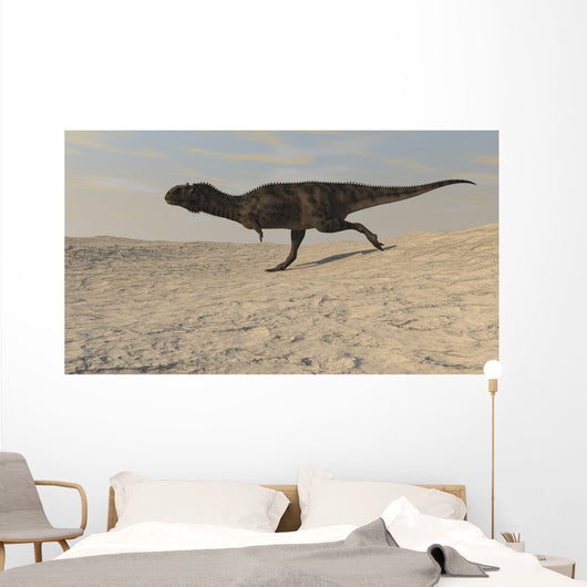 Majungasaurus Running across Barren Wall Decal Design 1