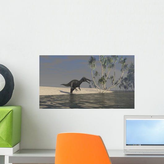 Suchomimus Hunting for Food Wall Decal