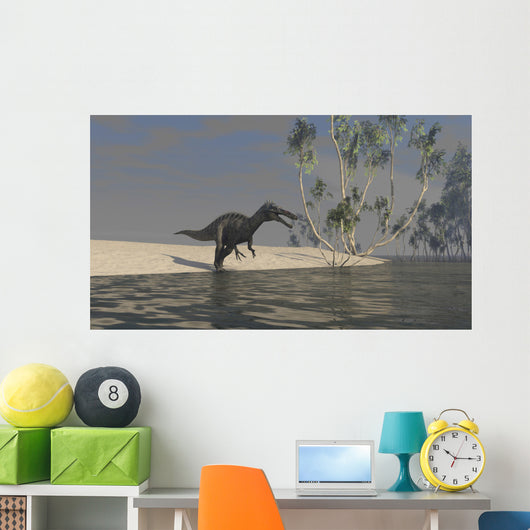 Suchomimus Hunting for Food Wall Decal