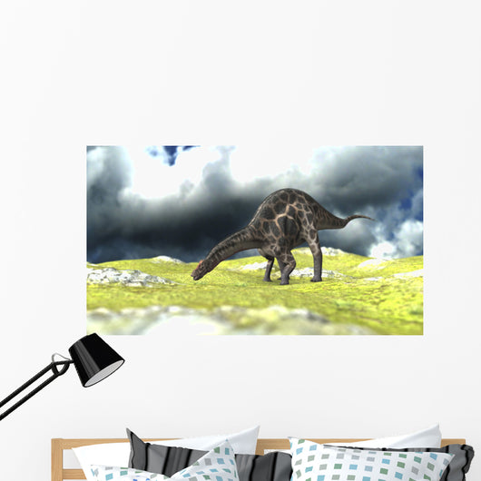 Dicraeosaurus Grazing Open Field Wall Decal Design 2