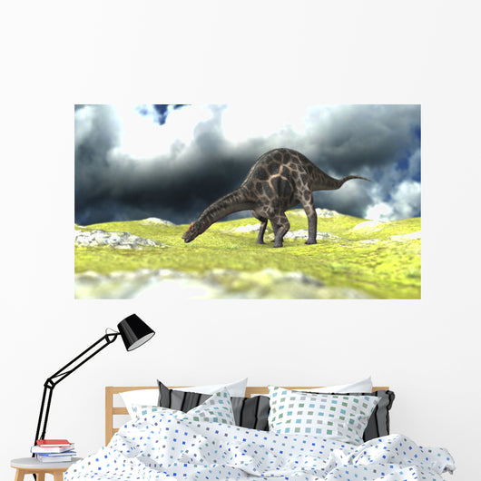 Dicraeosaurus Grazing Open Field Wall Decal Design 2