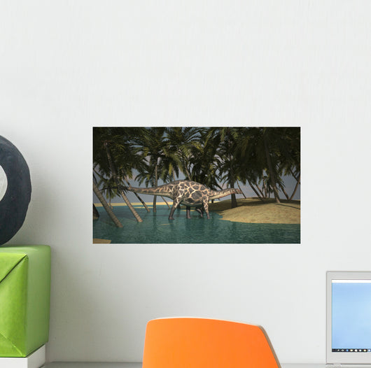 Dicraeosaurus Grazing Tropical Climate Wall Decal Design 2